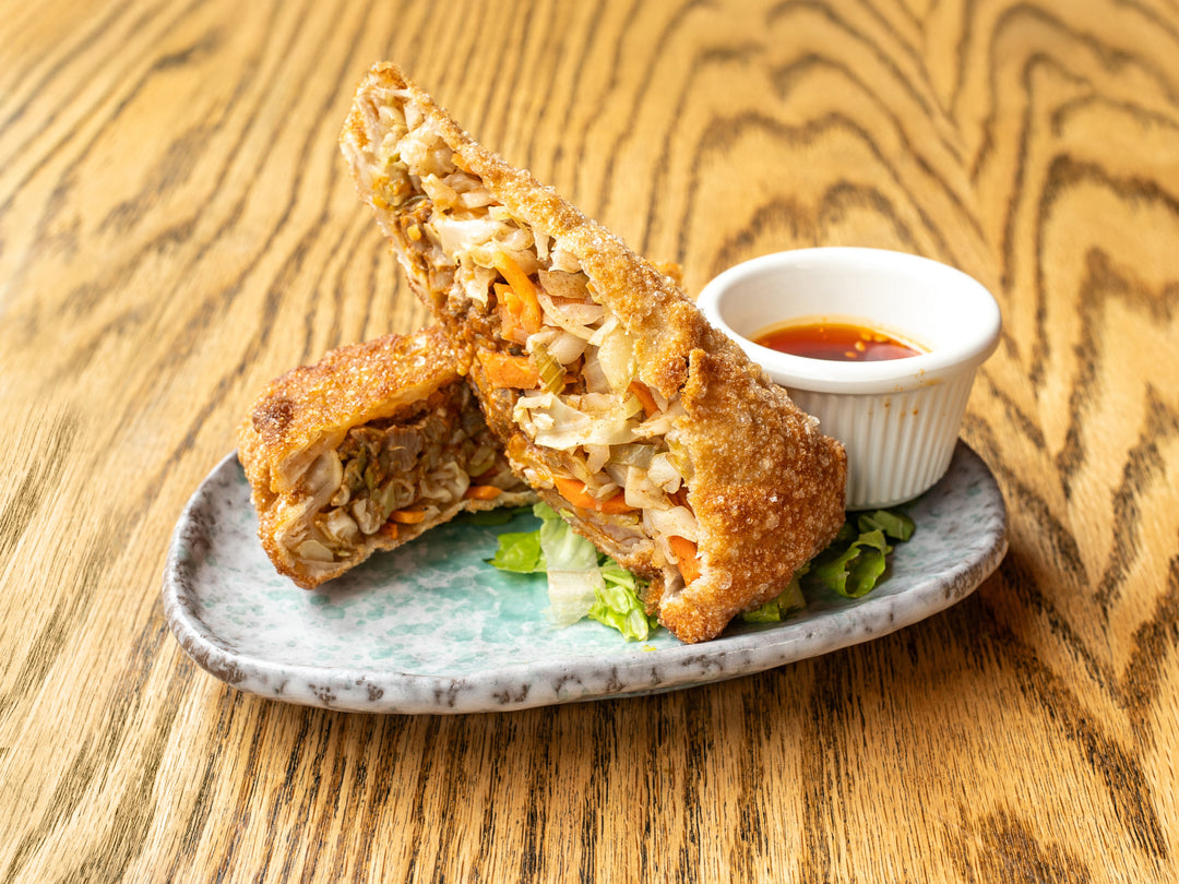 Lumpia of lamb — crispy braised-lamb spring roll with dipping sauce at La Ñapa