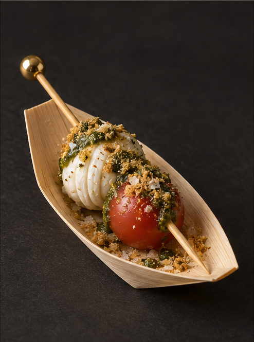 Presentation concept: Cheese & tomato skewers