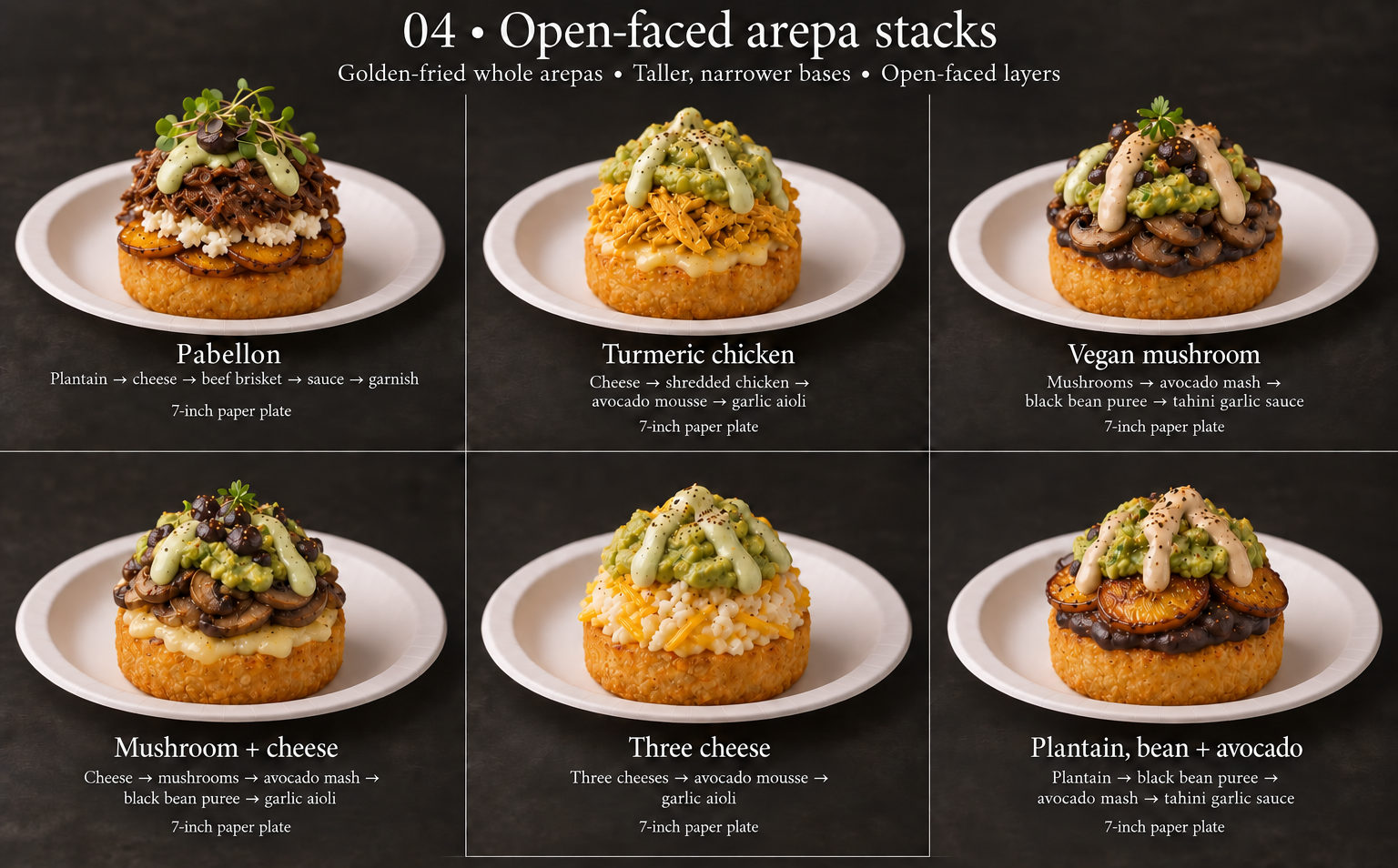 Presentation concept: Six ways with arepas