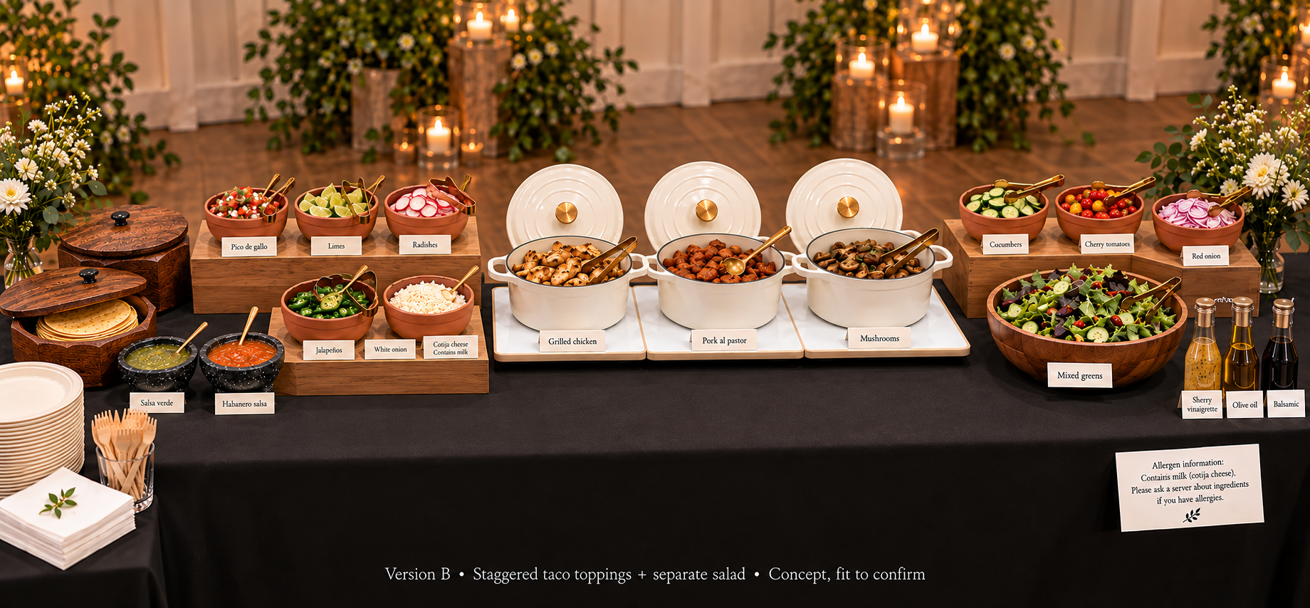 Presentation concept of a shared taco station